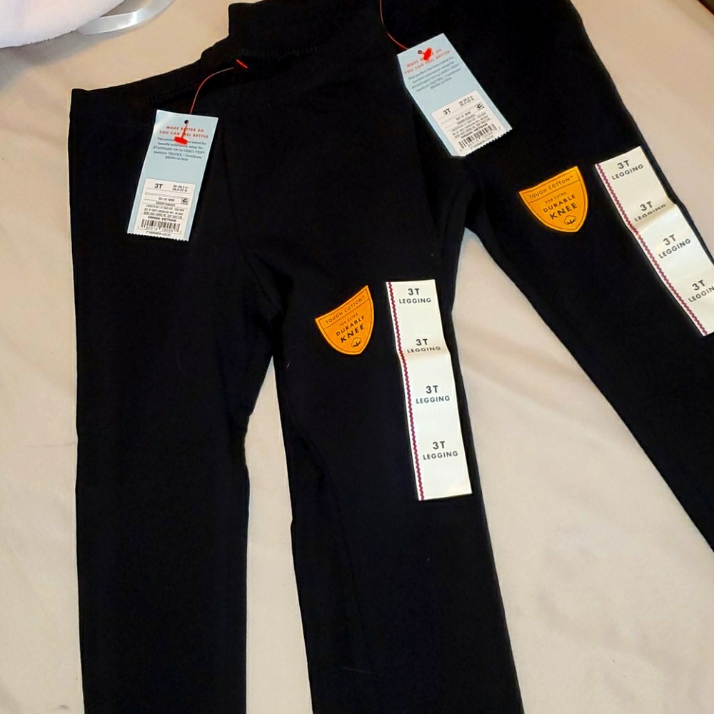 2 new, black 3t leggings